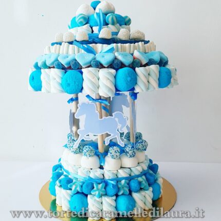 Giostra con cavallini Azzurra Piccola-0