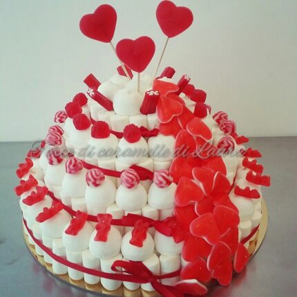 torta di caramelle , san valentino - Foto di Rigolosamente