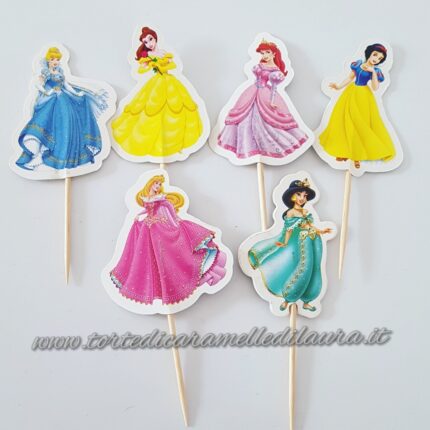 Topper Cupcake Principesse Disney 12 pezzi-0