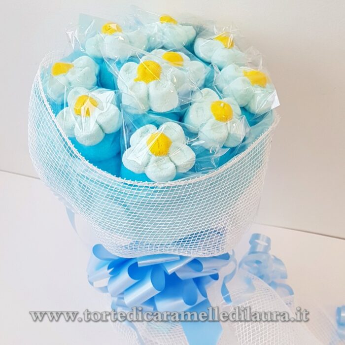 Bouquet Marshmallow Azzurro Bianco-0