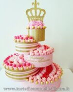 Crown Cake Gold and Pink -0