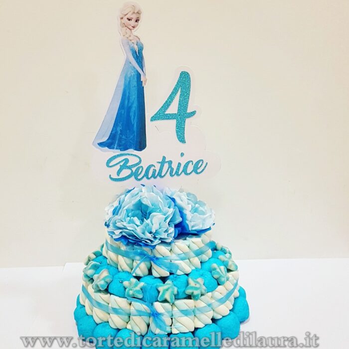 Torta Fiori Azzurri Elsa Frozen -0