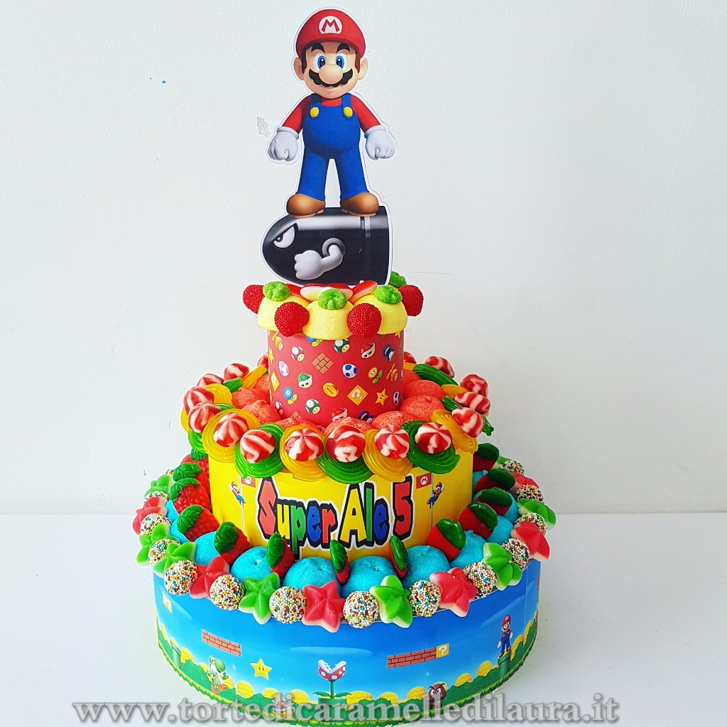 TORTA DI CARAMELLE E MARSHMALLOW A TEMA SUPER MARIO BROS - Le Mille e una  Mella