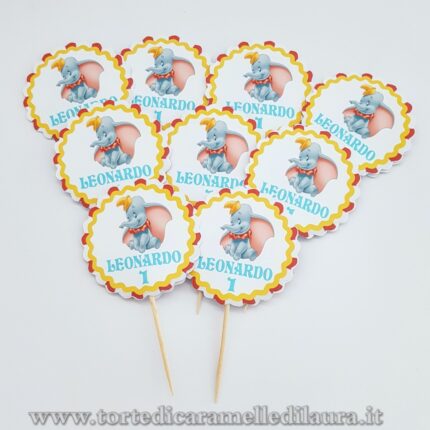 Topper Cupcake Dumbo Circo 20 pezzi-0