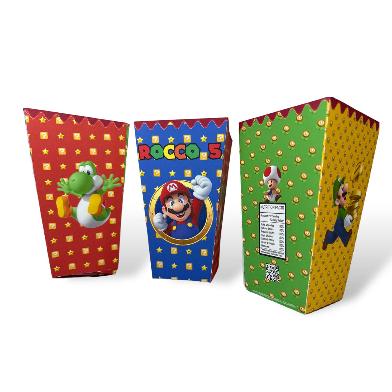 Box Porta Popcorn Caramelle Super Mario