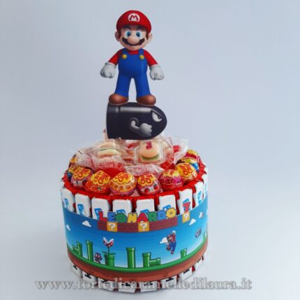Torta Super Mario Kinder e Caramelle -0