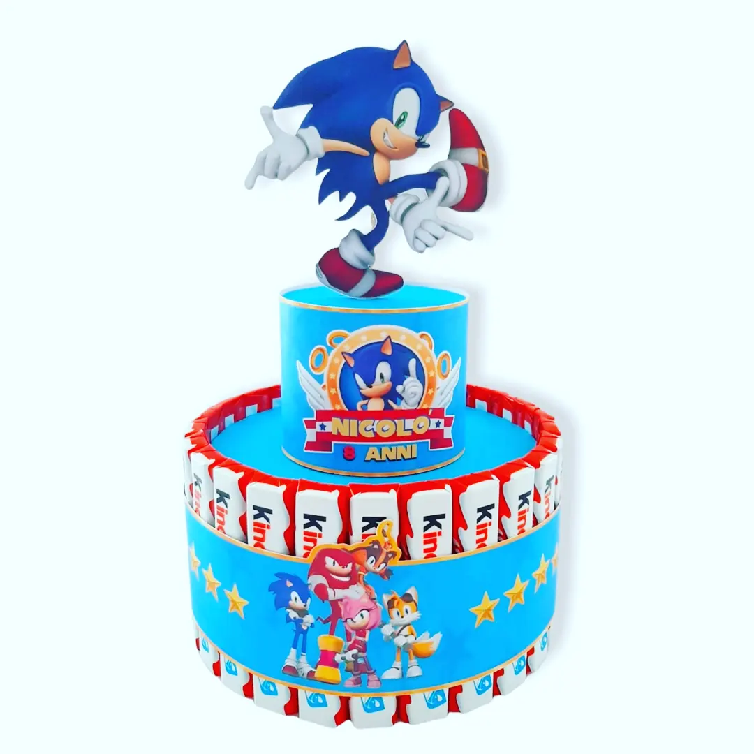 Torta 25 Barrette Kinder Sonic » Torte di Caramelle di Laura