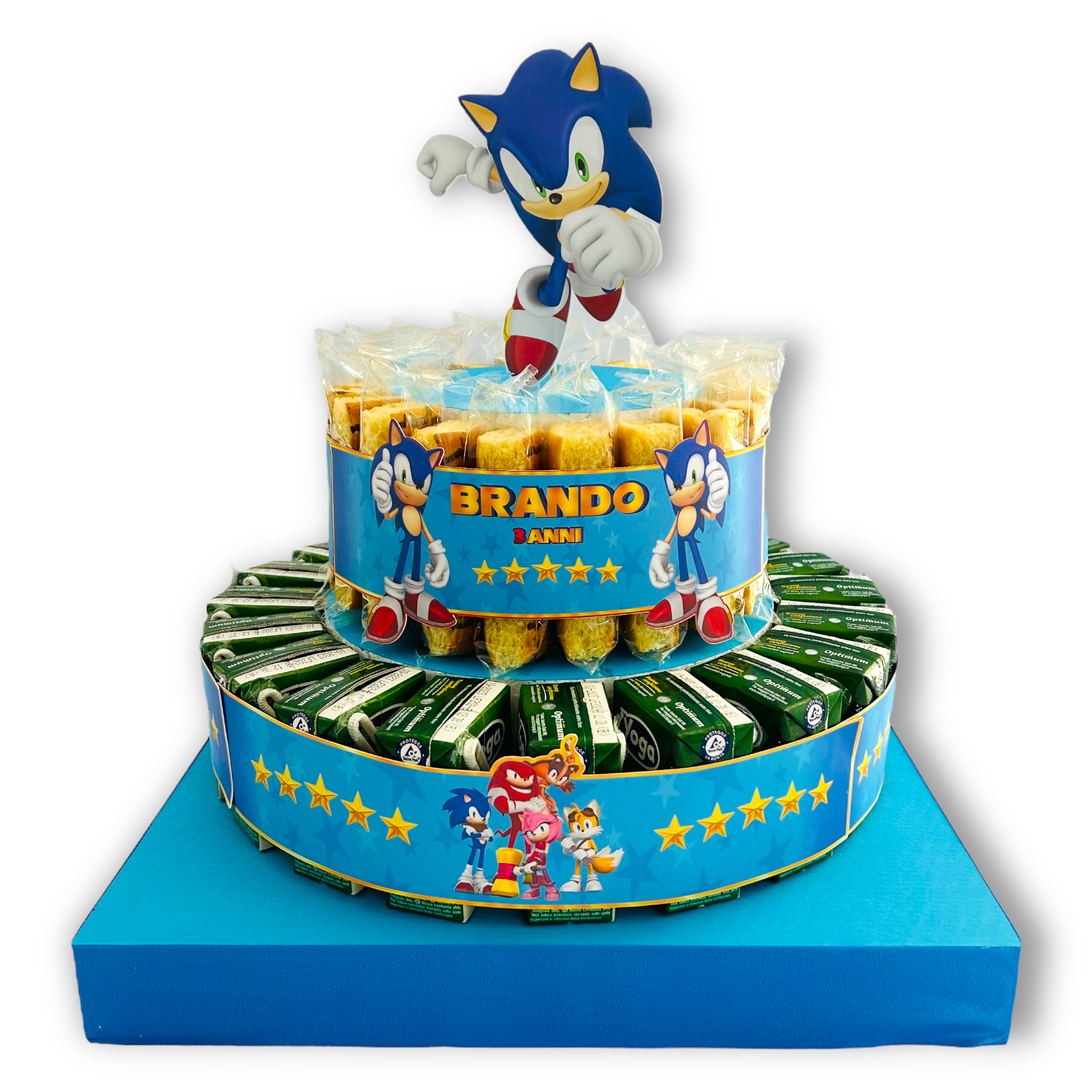 Torta Sonic 20 Merendine e 20 Succhi di Frutta » Torte di Caramelle di Laura