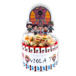 Torta Stranger Things barrette di cioccolato e Hamburger gommosi