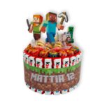 Torta Minecraft barrette di cioccolato