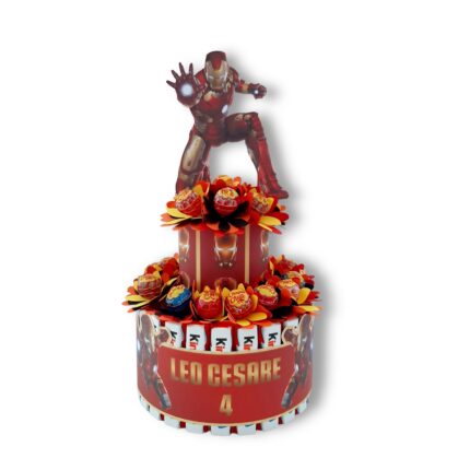 Torta Iron Man 25 Chupa Chups 25 Kinder Maxi