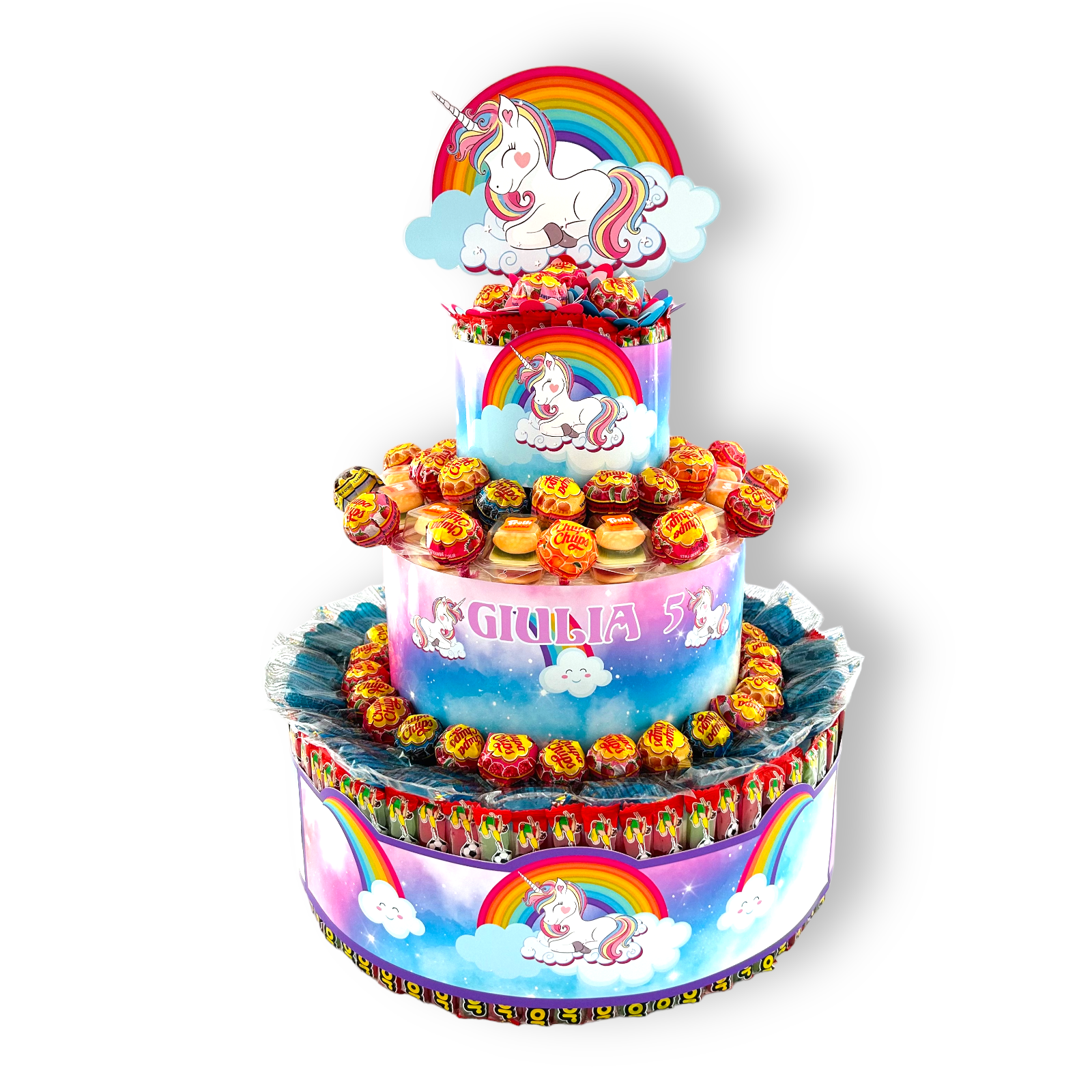 Torta Unicorn Rainbow con Prodotti Confezionati