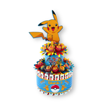 Torta Pokemon 25 Kinder e 25 chupa chups