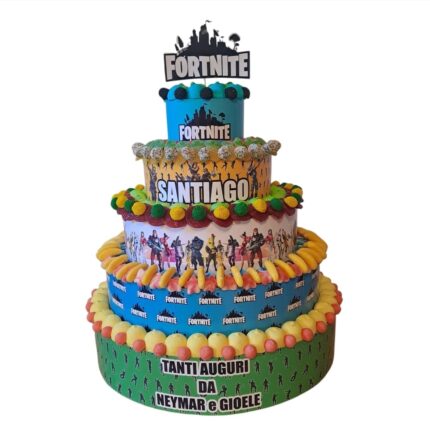 Torta di caramelle 5 piani Fortnite